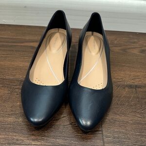 Classic Women's Navy Pointed-Toe Flats